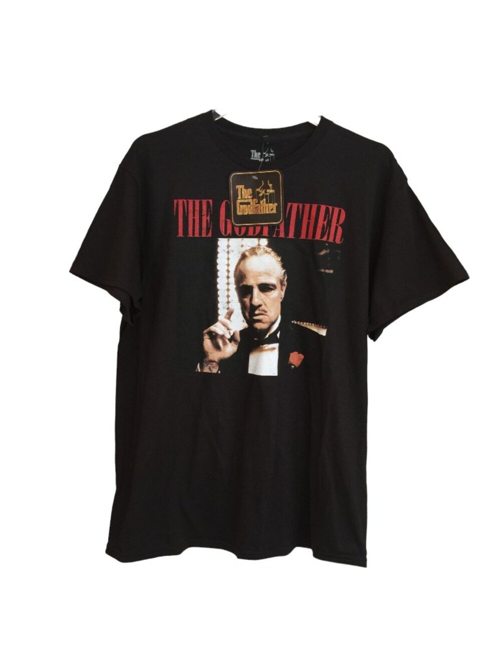 THE GODFATHER Men's Large Black Short Sleeve Tee Iconic Photo